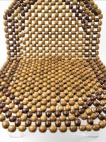 ASIENTO BOLITAS MARRON CON  CUBRE APOYA CABEZA DE MADERA - Imagen 3
