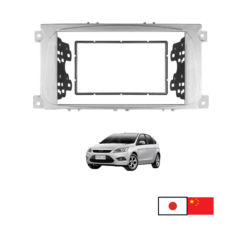 c70977be2bffae151b0340b571ba774b FRENTE ADAPTADOR 2DIN FORD FOCUS NUEVO - MONDEO GRIS - Imagen 1