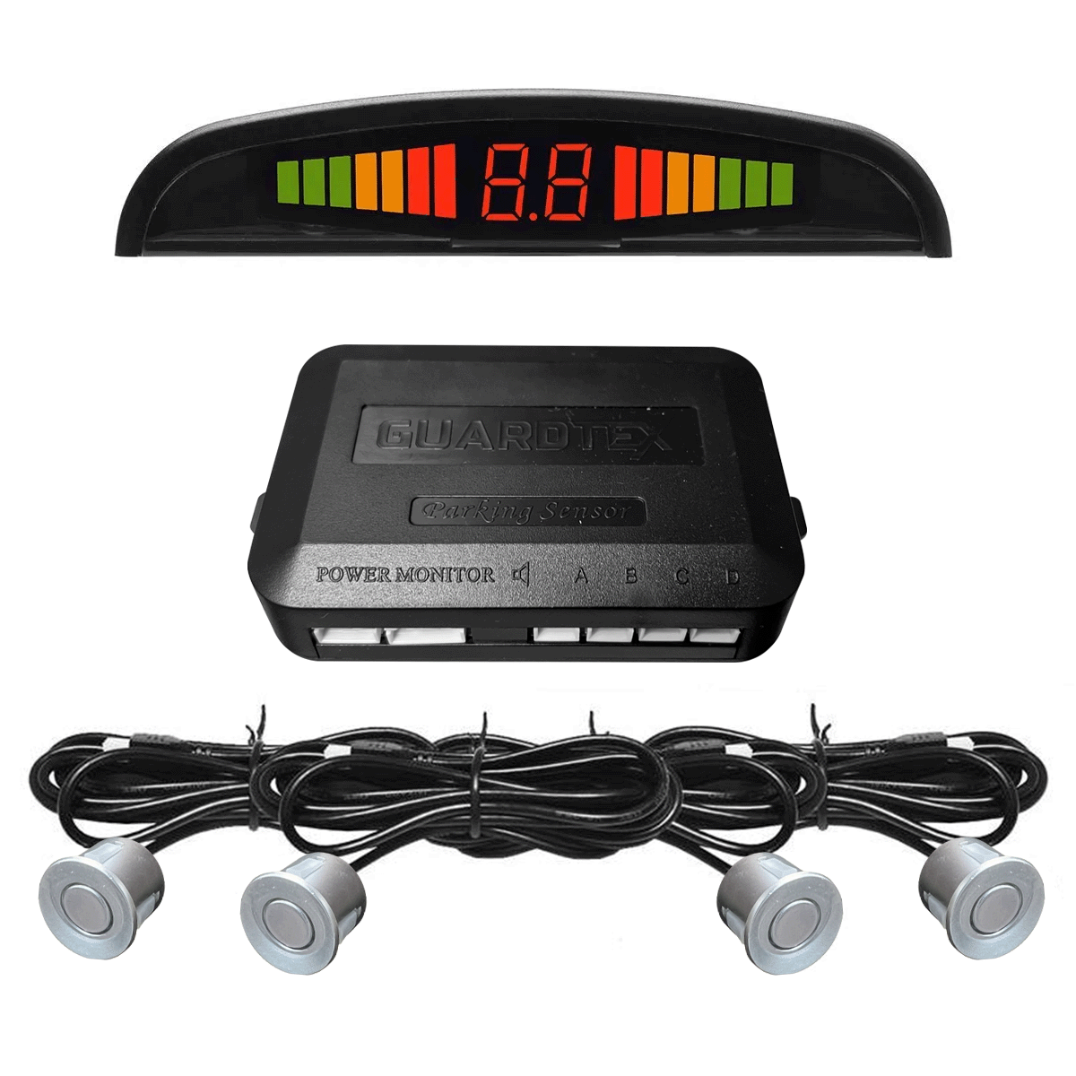 eaf9cdddb1495e735a28689ed37085cd KIT 4 SENSORES DE ESTACIONAMIENTO GUARDTEX PLATA - Imagen 1