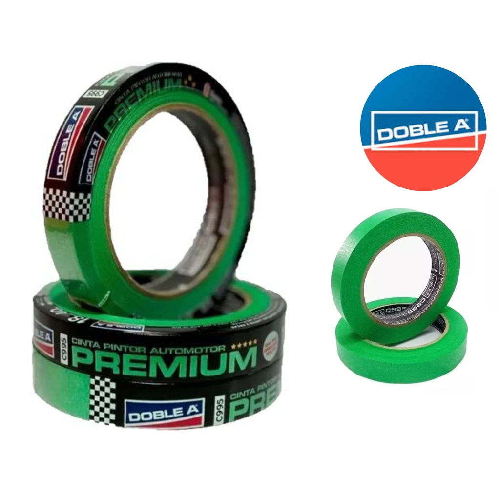 CP18P CINTA DE ENMASCARAR 995 VERDE 18MM X 40 MTS DOBLE A - Imagen 1