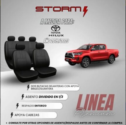 FUNDA HILUX 2016+ BASE D/C 2 BUT AT 1/3 2/3 RESPALTO ENTERO
