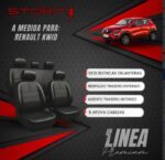FUNDA RENAULT KWID 2 BUT C/AP CAB, ASIENTO Y RESPALDO ENTERO