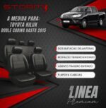 FUNDA HILUX -2015 D/C 2 BUT ASIENTO Y RESPALDO TRAS ENTERO