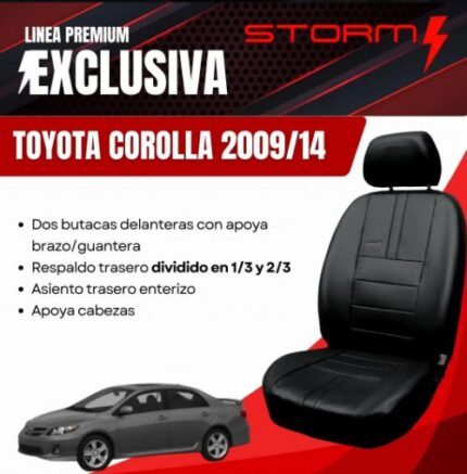 FUNDA COROLLA 2009/14 2 BUT, APOYA BRAZO, AT ENT Y RT 1/3-2/3