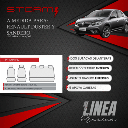 FUNDA DUSTER Y SANDERO 2012/16, 2 BUT, AT Y RT ENT
