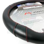 CUBREVOLANTE DOBLE BASE PLANA P/208-2008 NEGRO C/ROJO (35CM) - Imagen 3