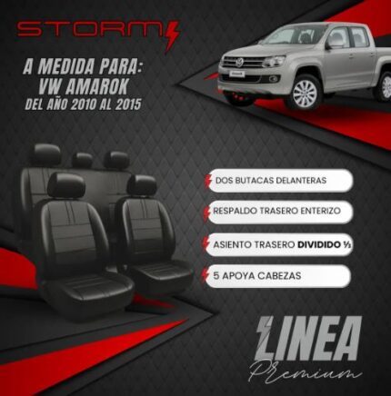FUNDA AMAROK DOBLE CABINA 2009/15 2BUT. AT 1/3-2/3 Y RESP ENT