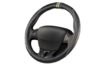CUBREVOLANTE TUNING M NEGRO COSTURA BLANCA/AMARILLA (37-39CM) - Imagen 4