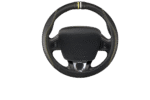 CUBREVOLANTE TUNING M NEGRO COSTURA BLANCA/AMARILLA (37-39CM)