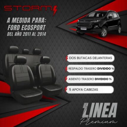 FUNDA ECOSPORT 2011/14, 2 BUT, AT 1/3-2/3 Y RT 1/3-2/3