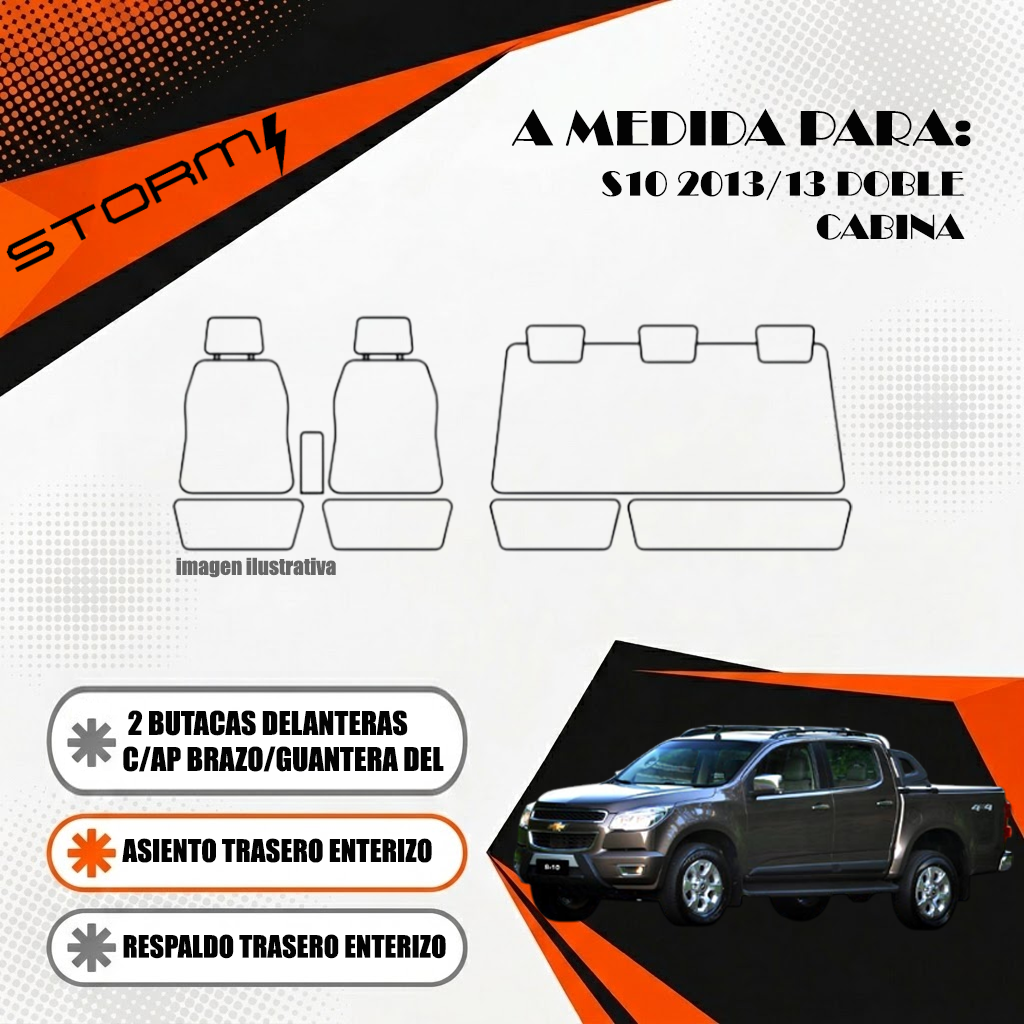 pr-10-s-2 FUNDA S10 D/C 2010/13 2 BUT C/AP BRAZO, ATE Y RTE C/CABEZALES - Imagen 1