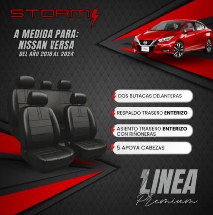 FUNDA NISSAN VERSA 2018/24 2 BUT, AT ENT Y RT ENT C/RIÑONERA