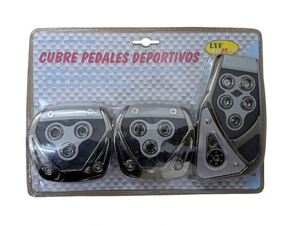 WhatsApp Image 2026-06-29 at 14.49.24 Pedalera Tunning 3 Piezas Pedales Plastico Deportivo De Auto Negro - Imagen 1